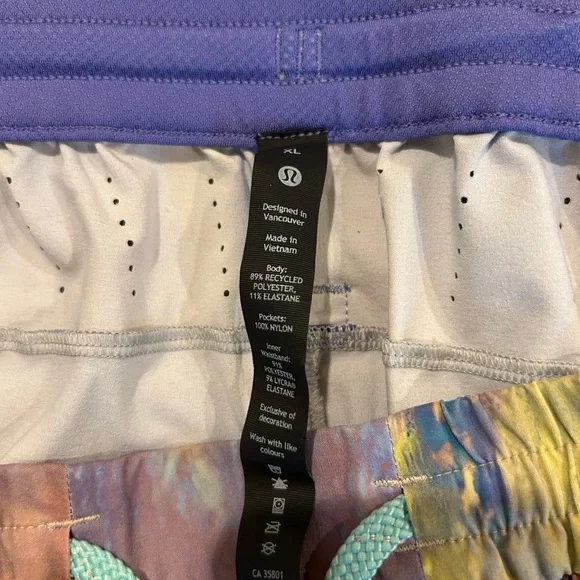 Lululemon Athletica Multicolor Shorts with Purple Waistband - Picture 4 of 4